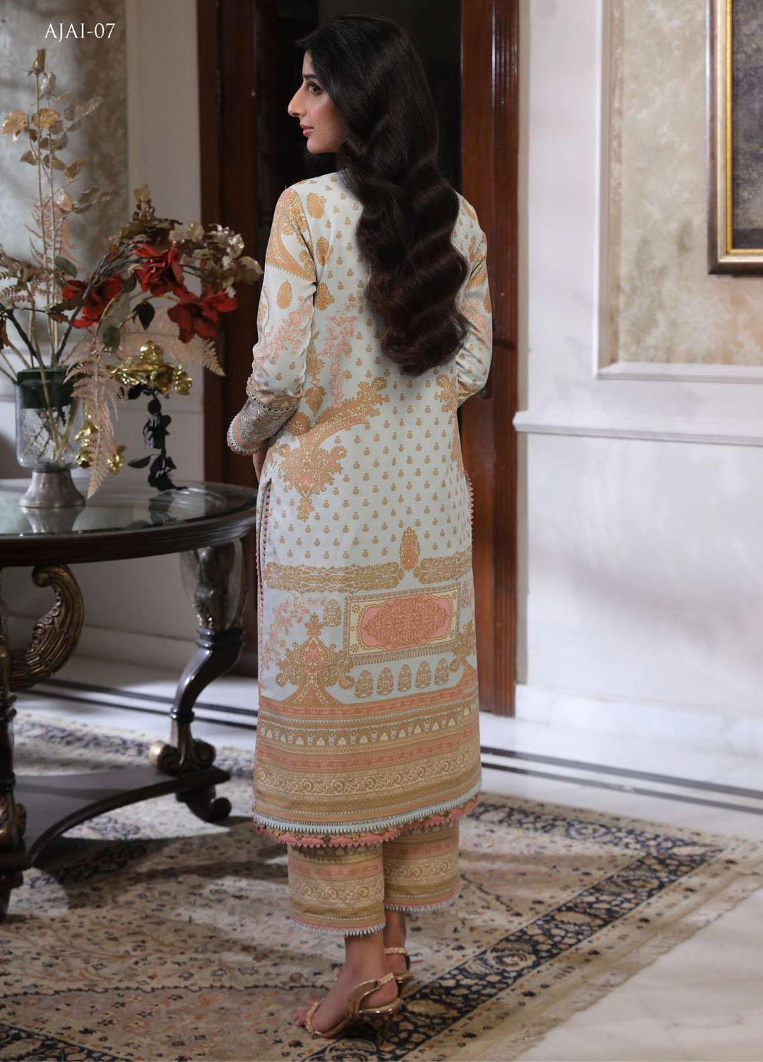 Aira By Asim Jofa Embroidered Cambric Suits Unstitched 2 Piece AJ23A AJAI-07 - Eid Collection