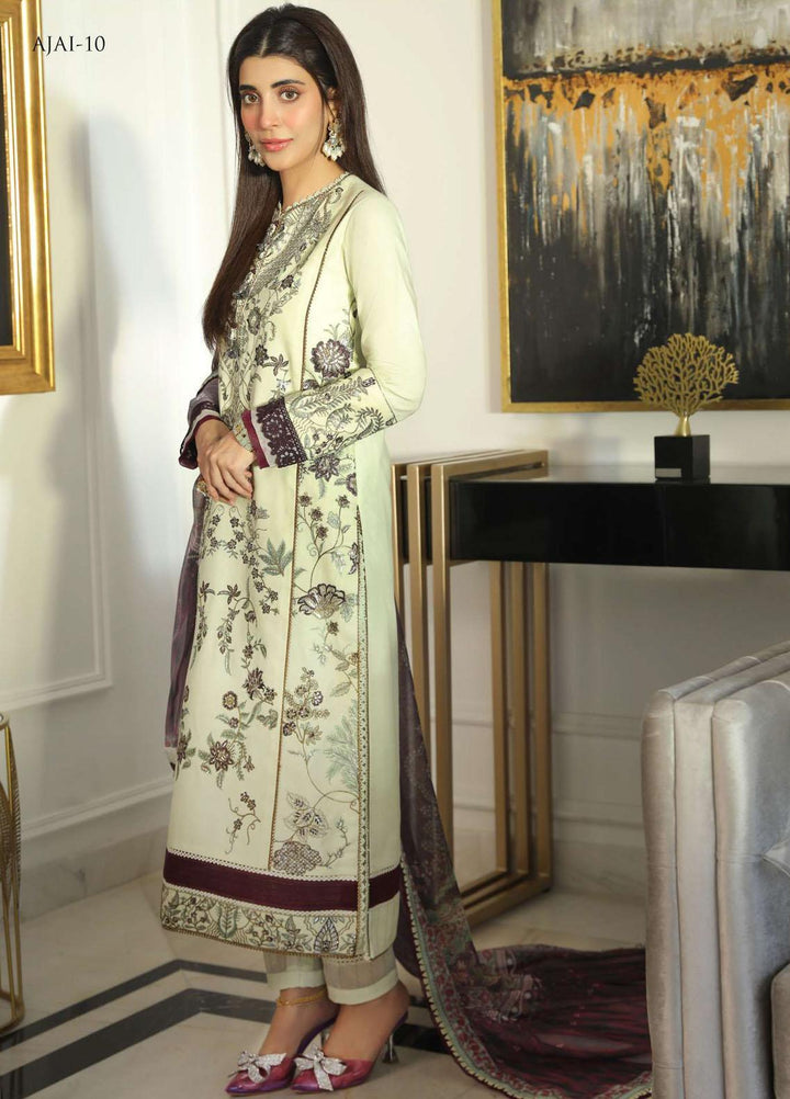 Aira By Asim Jofa Embroidered Cambric Suits Unstitched 2 Piece AJ23A AJAI-10 - Eid Collection