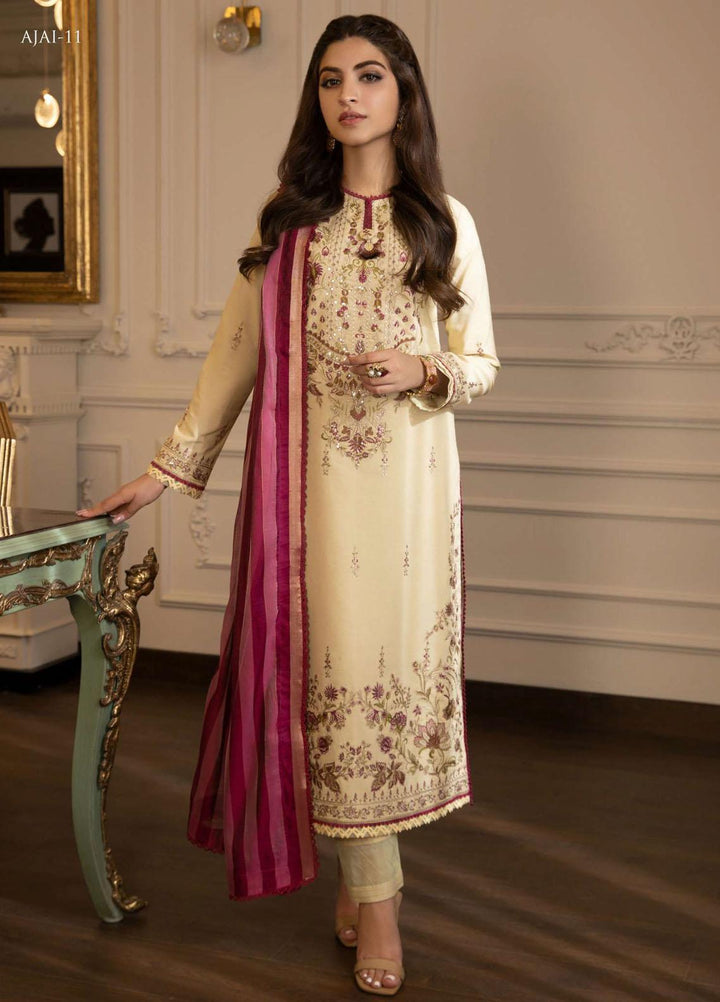 Aira By Asim Jofa Embroidered Lawn Suits Unstitched 3 Piece AJ23A AJAI-11 - Eid Collection