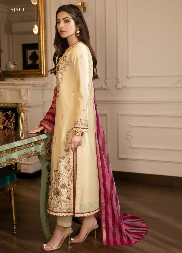 Aira By Asim Jofa Embroidered Lawn Suits Unstitched 3 Piece AJ23A AJAI-11 - Eid Collection