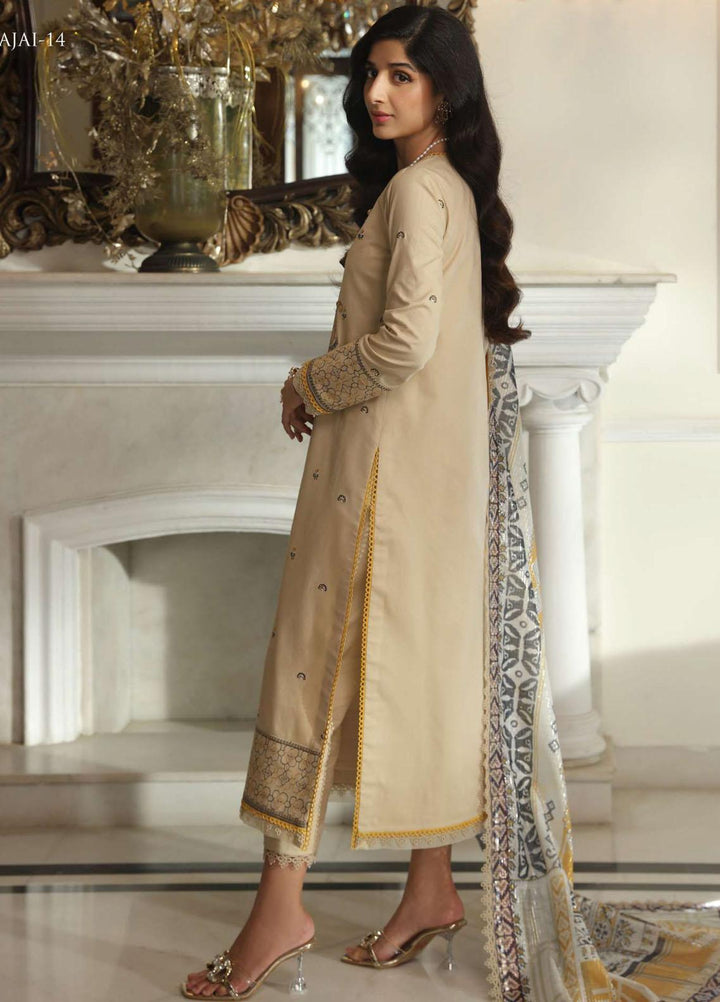 Aira By Asim Jofa Embroidered Cambric Suits Unstitched 3 Piece AJ23A AJAI-14 - Eid Collection