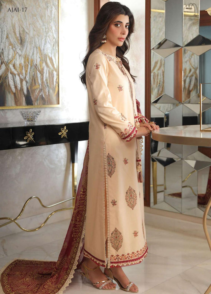 Aira By Asim Jofa Embroidered Cambric Suits Unstitched 3 Piece AJ23A AJAI-17 - Eid Collection