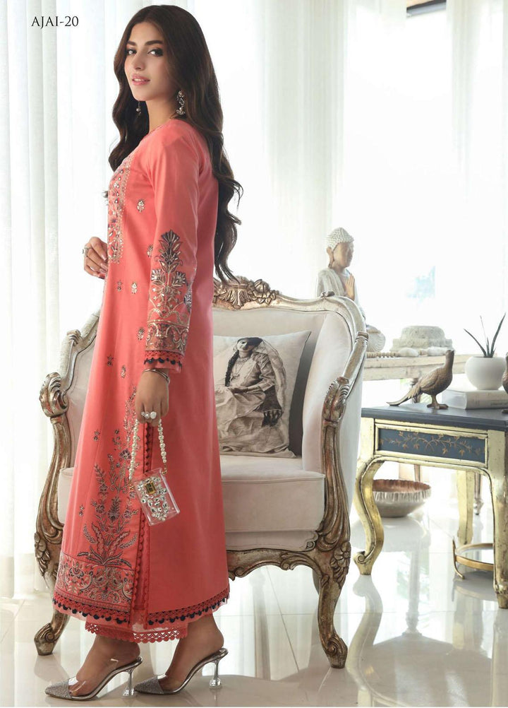 Aira By Asim Jofa Embroidered Lawn Suits Unstitched 2 Piece AJ23A AJAI-20 - Eid Collection