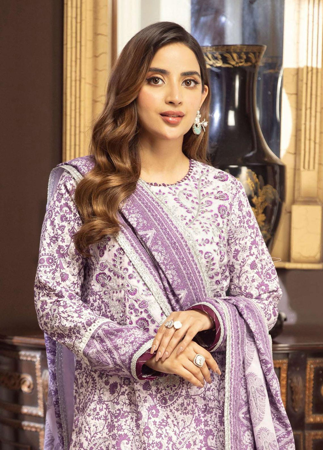 Aira By Asim Jofa Embroidered Cambric Suits Unstitched 3 Piece AJ23A AJAI-27 - Eid Collection