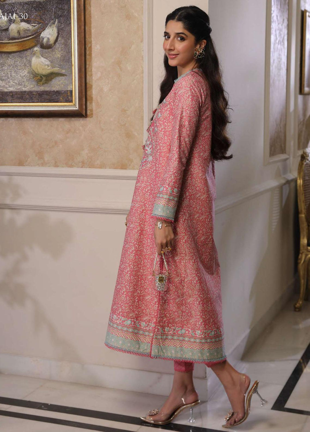 Aira By Asim Jofa Embroidered Cambric Suits Unstitched 2 Piece AJ23A AJAI-30 - Eid Collection