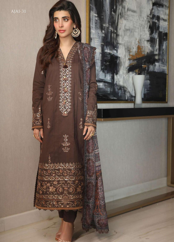 Aira By Asim Jofa Embroidered Cambric Suits Unstitched 3 Piece AJ23A AJAI-31 - Eid Collection