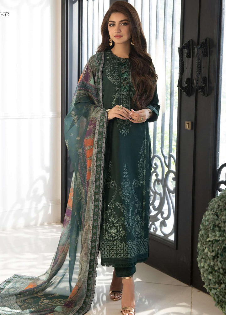 Aira By Asim Jofa Embroidered Cambric Suits Unstitched 3 Piece AJ23A AJAI-32 - Eid Collection