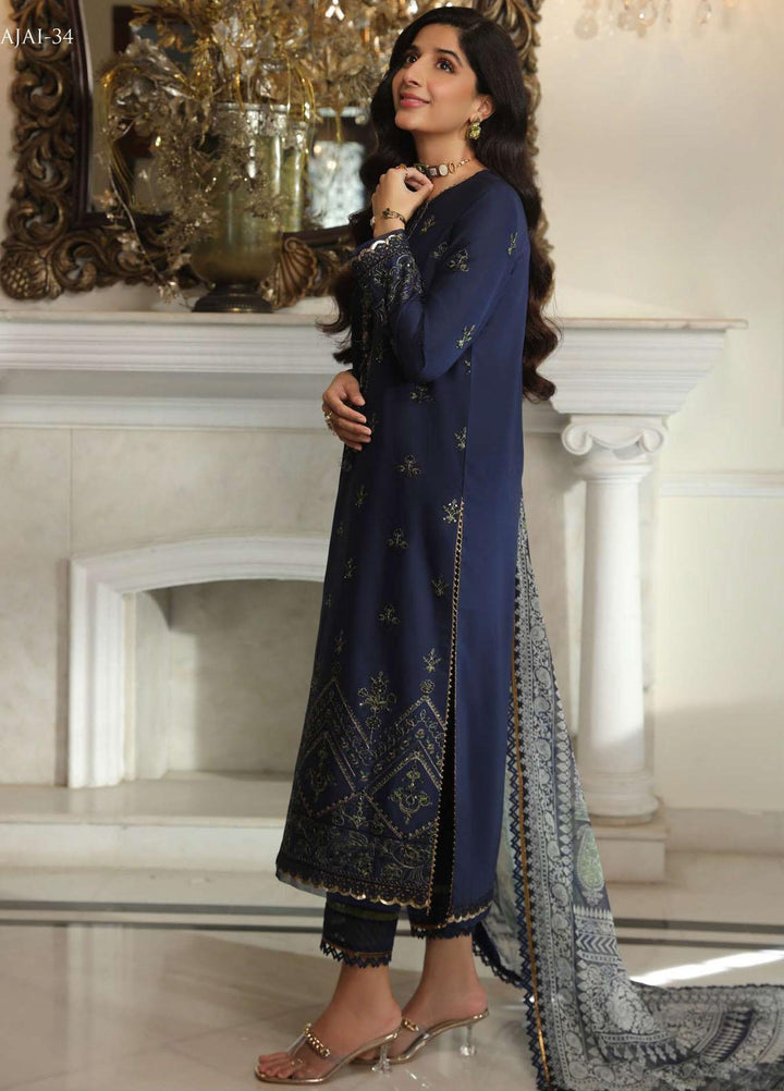 Aira By Asim Jofa Embroidered Cambric Suits Unstitched 2 Piece AJ23A AJAI-34 - Eid Collection