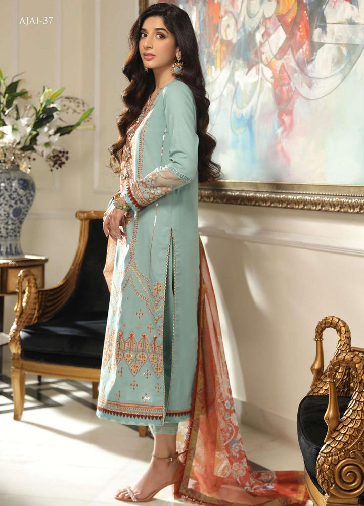 Aira By Asim Jofa Embroidered Cambric Suits Unstitched 3 Piece AJ23A AJAI-37 - Eid Collection