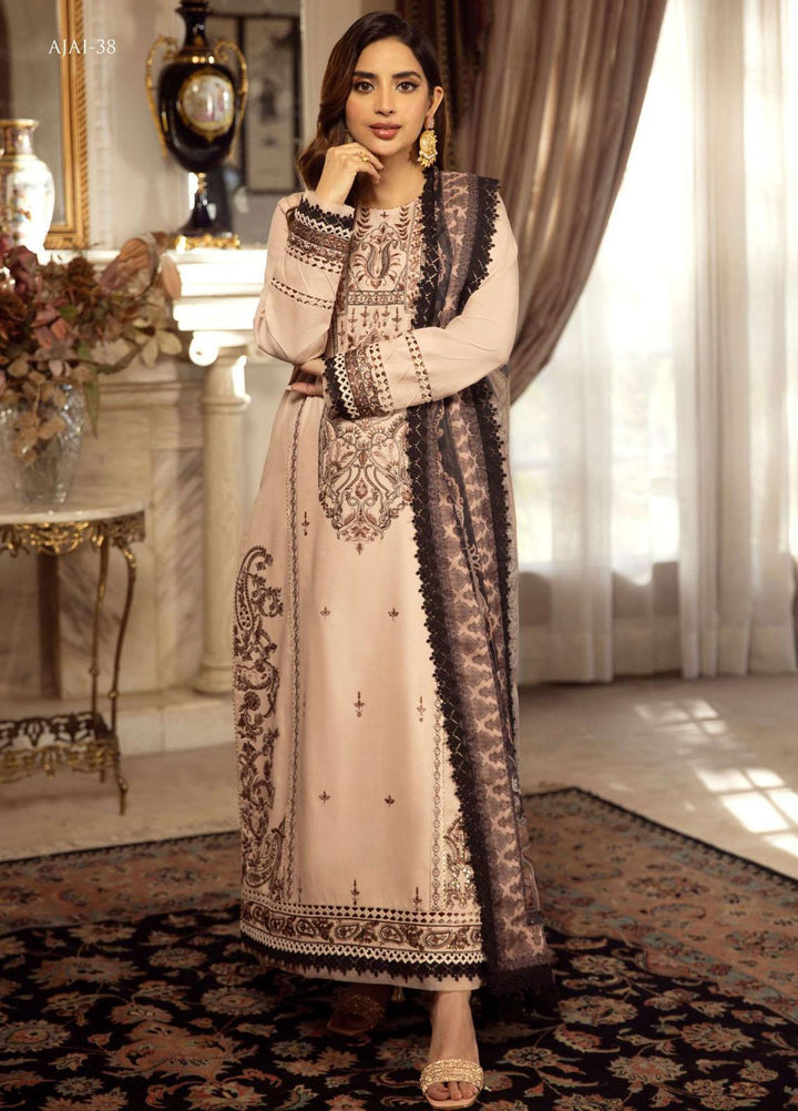 Aira By Asim Jofa Embroidered Cambric Suits Unstitched 2 Piece AJ23A AJAI-38 - Eid Collection