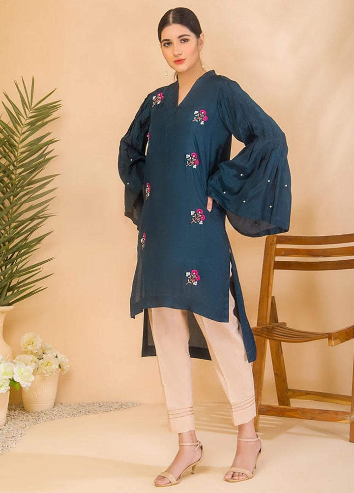 Aisha Fatema Casual Pret  Cotton Silk 2 Piece Suit AF21C 2003 Oxford Blue