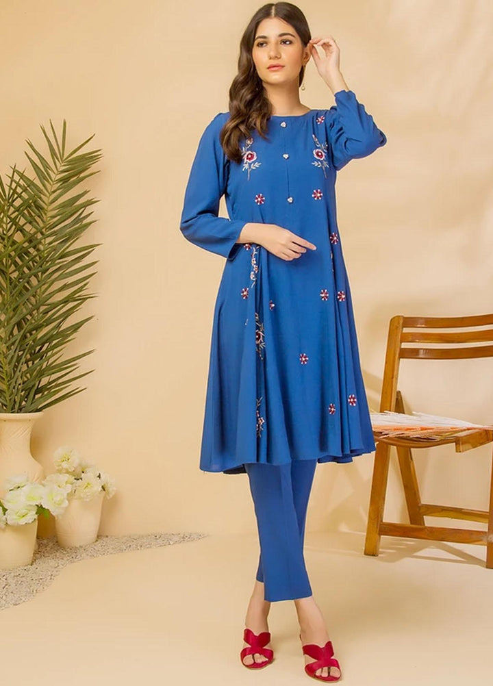 Aisha Fatema Casual Pret  Linen 2 Piece Suit AF21C 2001 Dazzled Blue