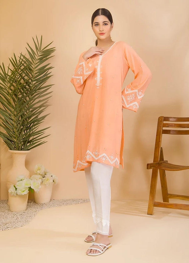 Aisha Fatema Casual Pret  Linen 2 Piece Suit AF21C 2007 Coral Blush