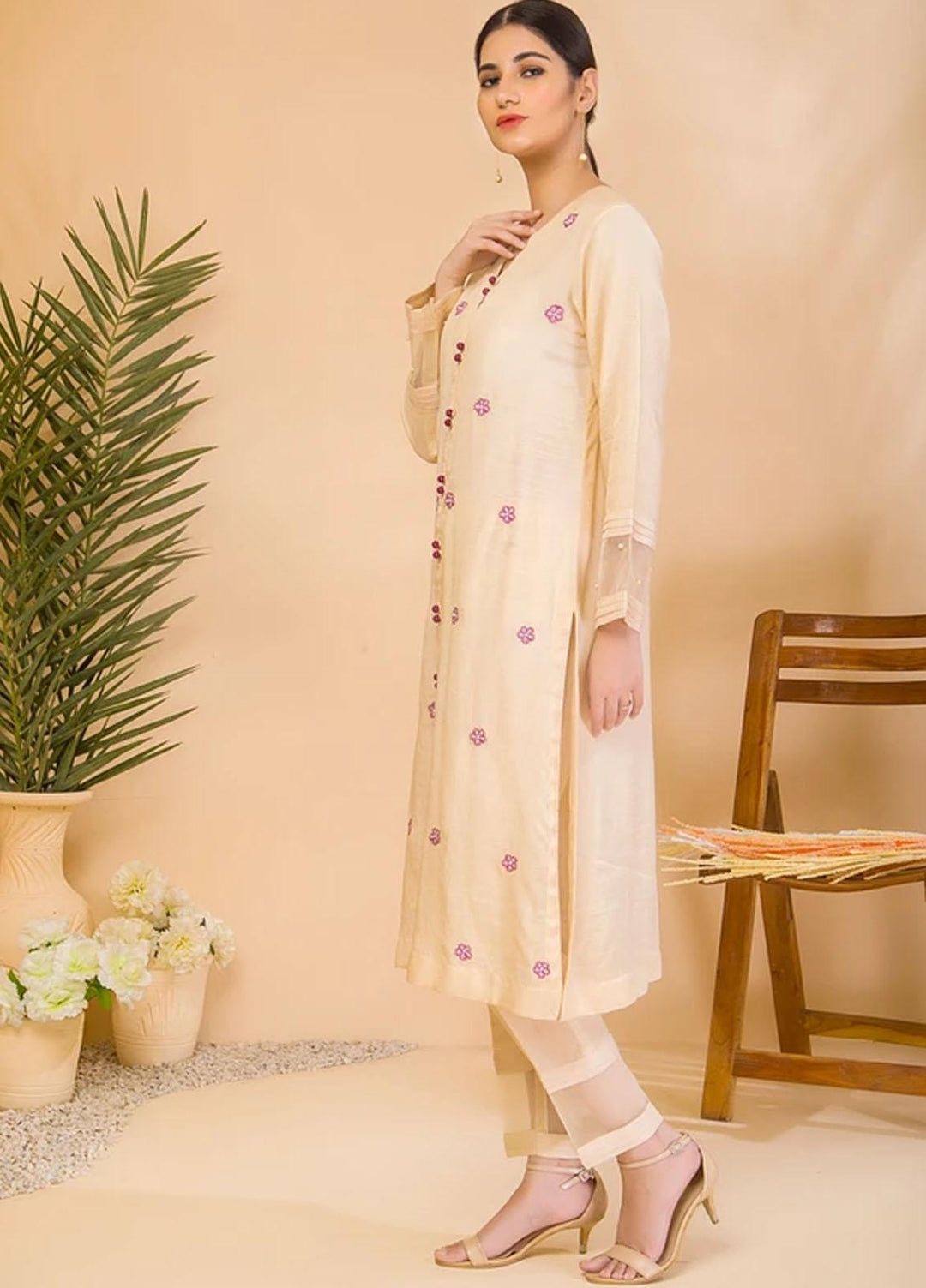 Aisha Fatema Casual Pret  Raw Silk 2 Piece Suit AF21C 2008 Mild Bisque