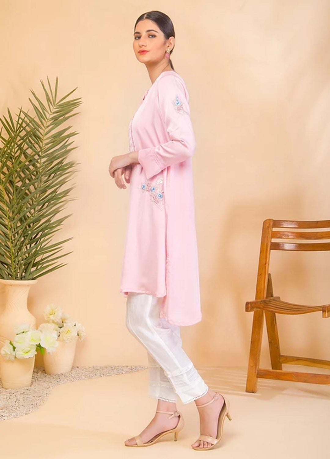 Aisha Fatema Casual Pret  Silk 2 Piece Suit AF21C 2006 Glossy Pink