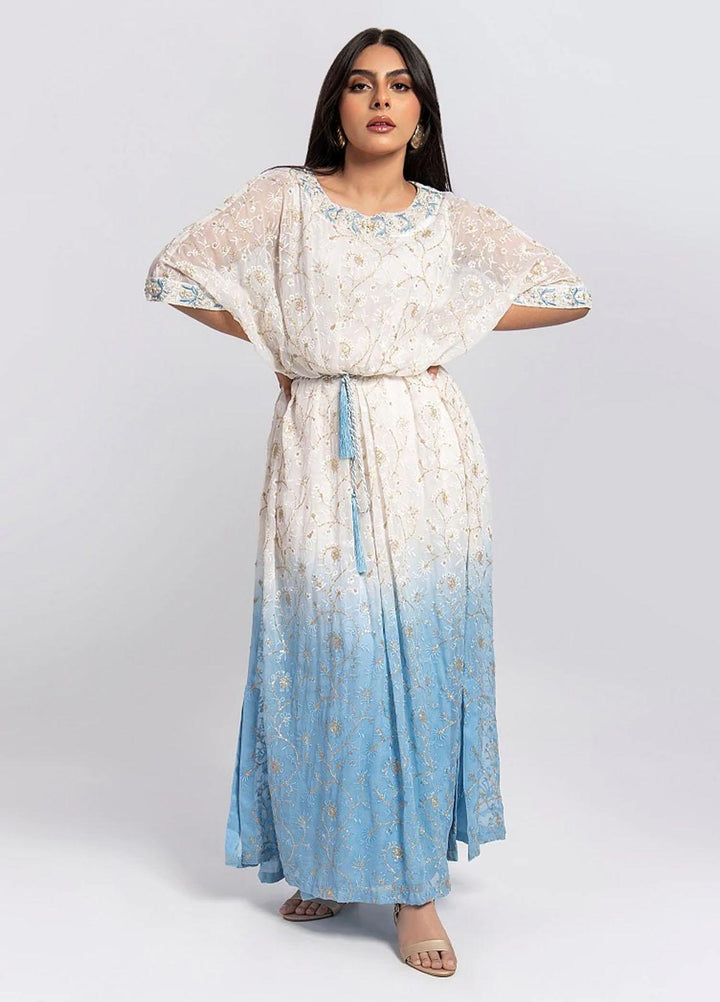 Aisha Fatema Luxury Pret  Chiffon 2 Piece Aqua Soiree