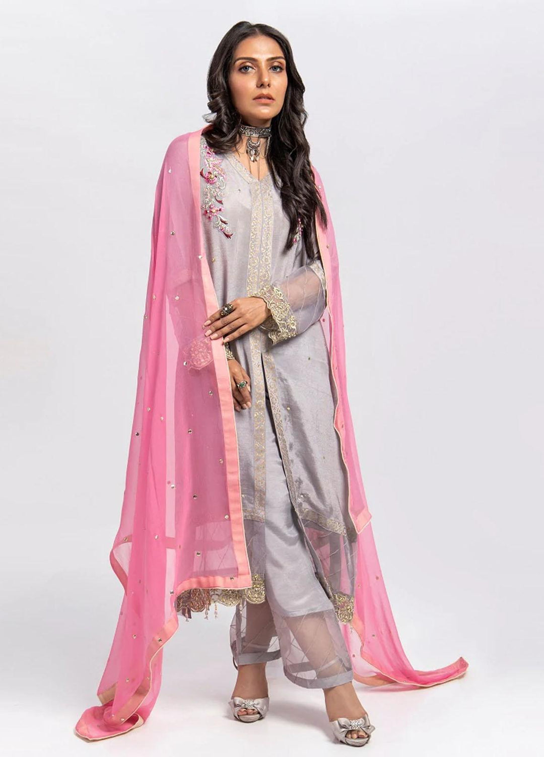 Aisha Fatema Luxury Pret  Raw Silk 2 Piece Carnation