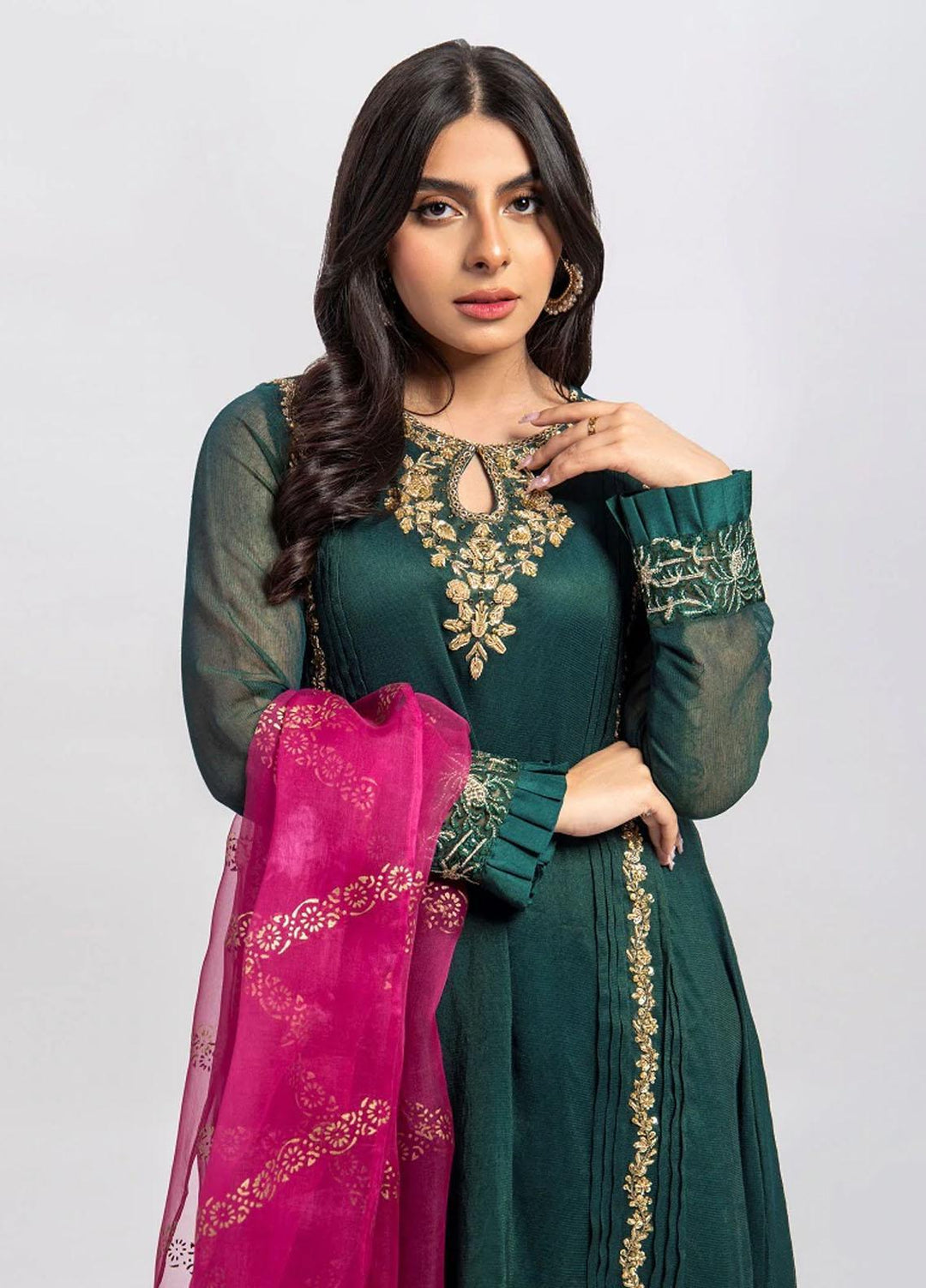 Aisha Fatema Luxury Pret  Khaadi Net 2 Piece Royal Emerald