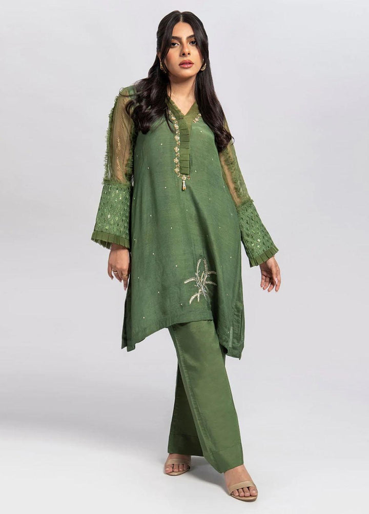 Aisha Fatema Luxury Pret  Raw Silk 2 Piece Sage