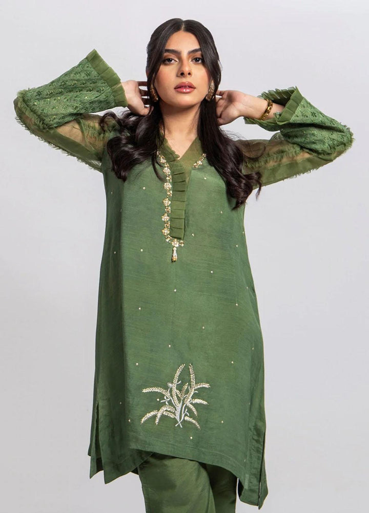 Aisha Fatema Luxury Pret  Raw Silk 2 Piece Sage