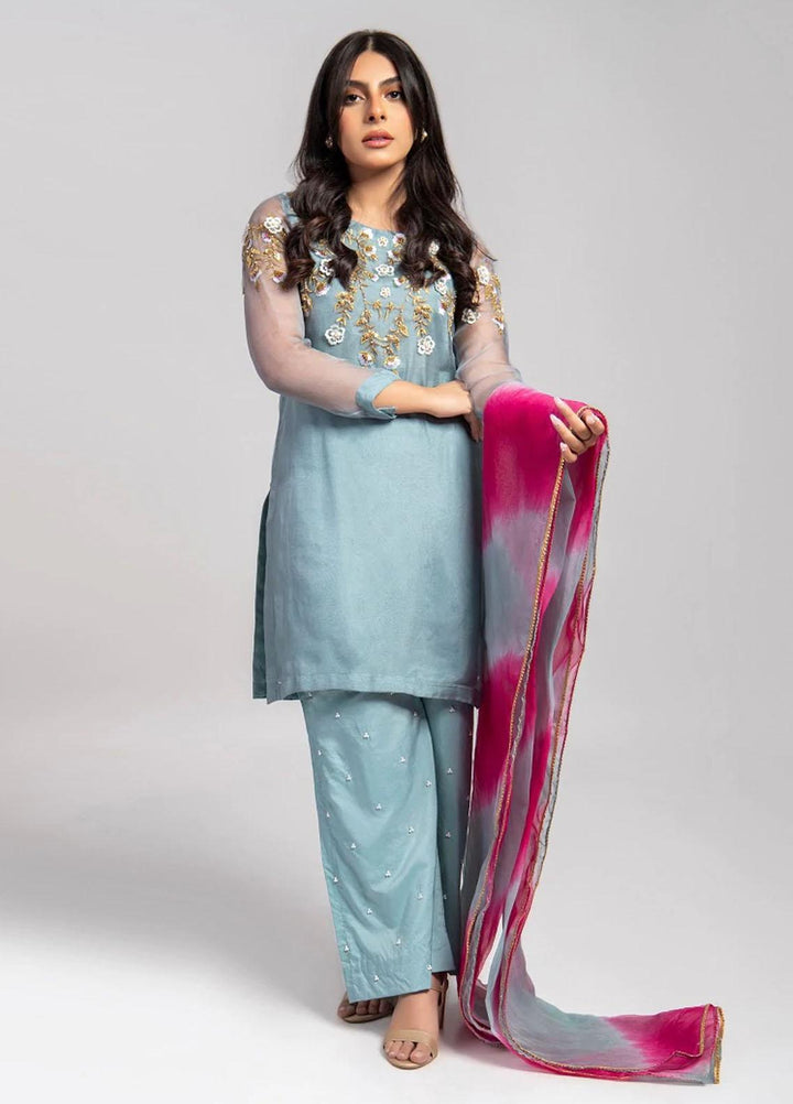 Aisha Fatema Luxury Pret  Organza 2 Piece Whimsical Blush