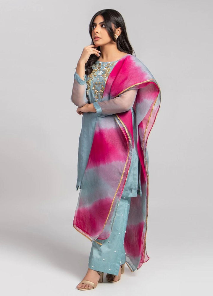 Aisha Fatema Luxury Pret  Organza 2 Piece Whimsical Blush