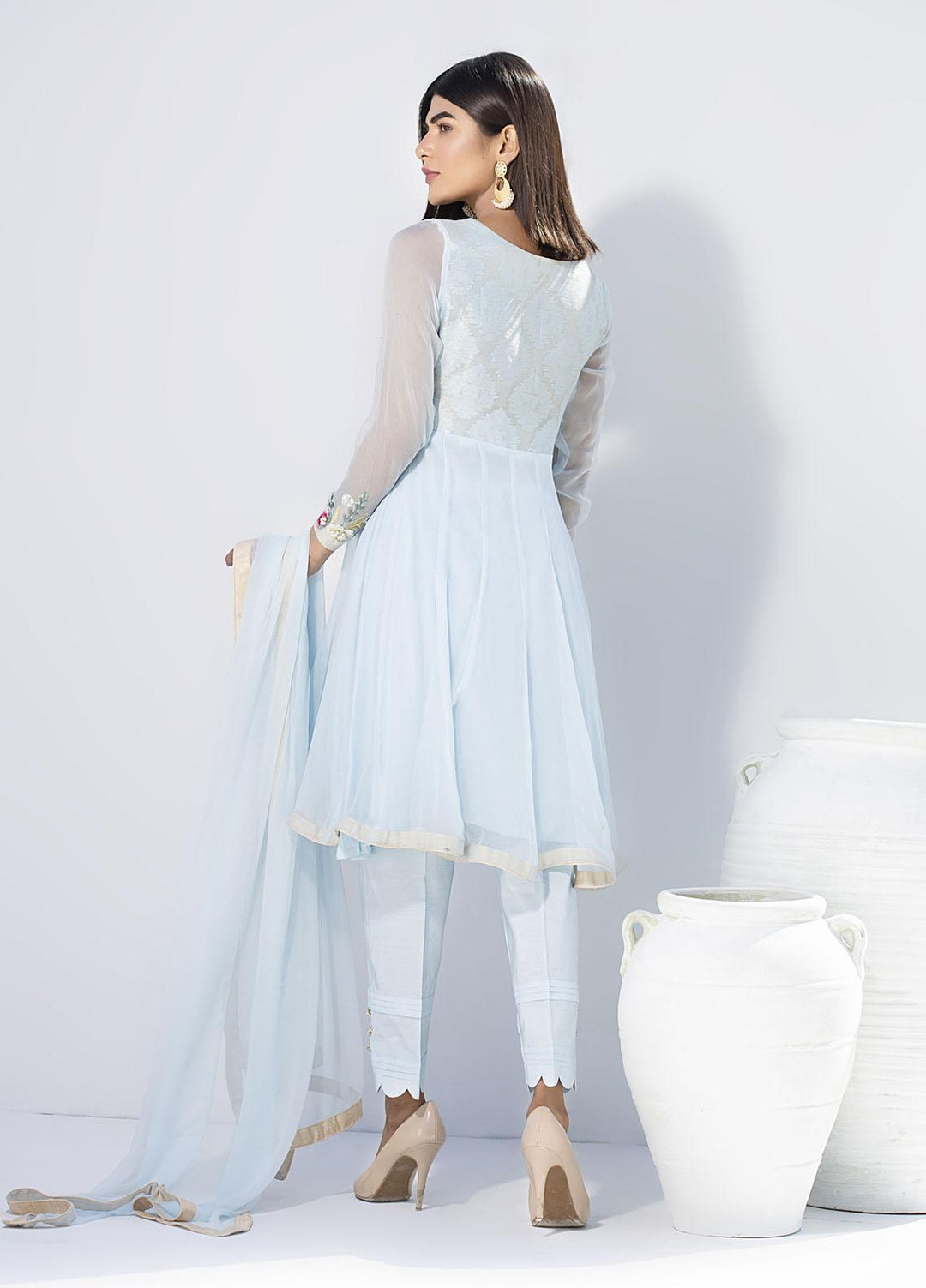 Aisha Fatema Luxury Pret Embroidered Missouri 2 Piece Suit PALE BLUE