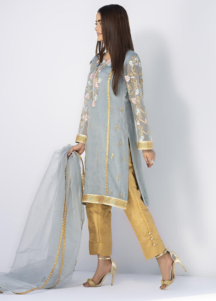 Aisha Fatema Luxury Pret Embroidered Missouri 2 Piece Suit SOMBRE GREY