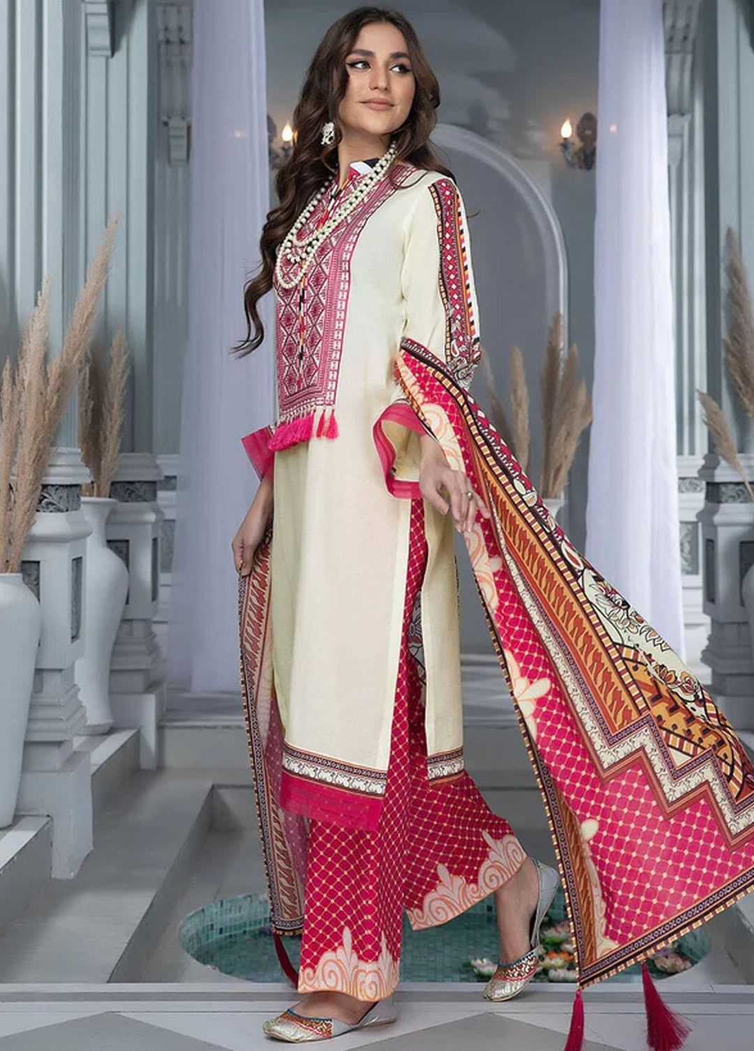 Aizal By Khas Embroidered Lawn Suits Unstitched 3 Piece KHS23AL KL-1686 - Summer Collection