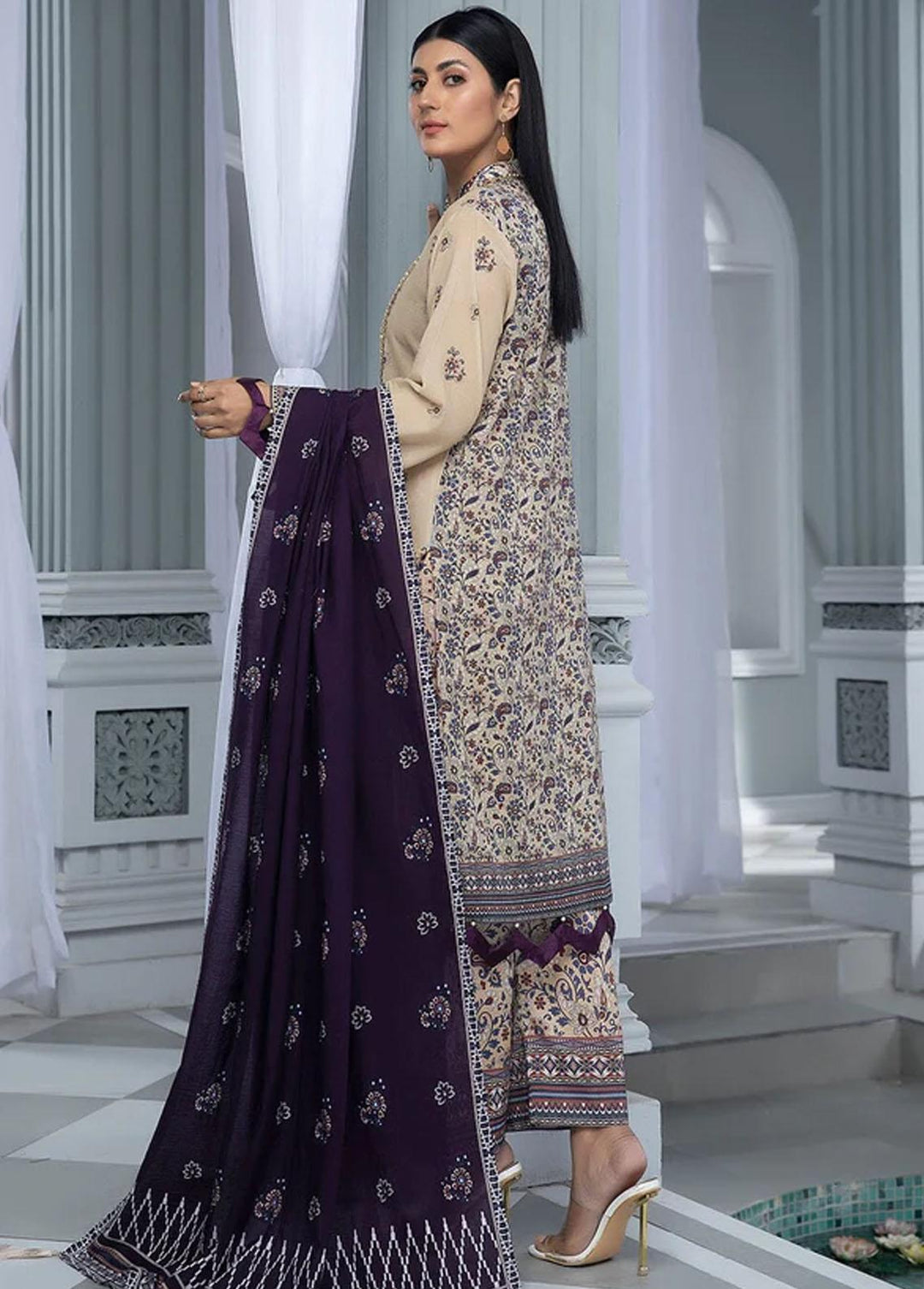 Aizal By Khas Embroidered Lawn Suits Unstitched 3 Piece KHS23AL KL-1688 - Summer Collection