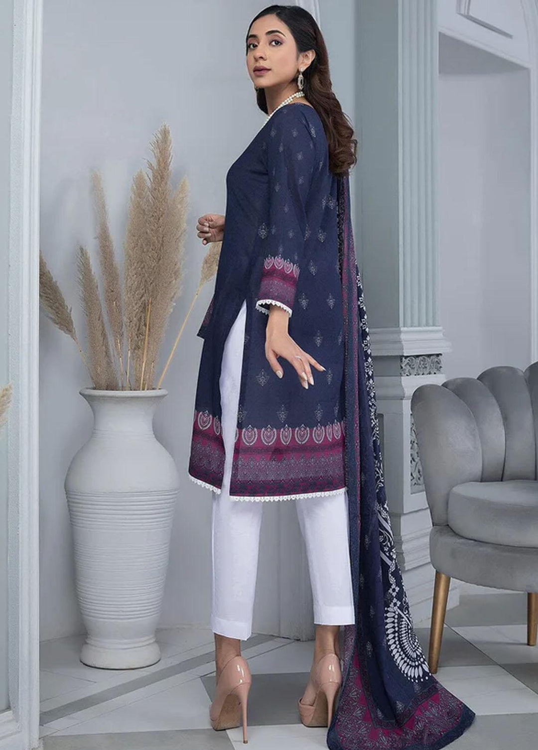 Aizal By Khas Embroidered Lawn Suits Unstitched 3 Piece KHS23AL KL-1694 - Summer Collection