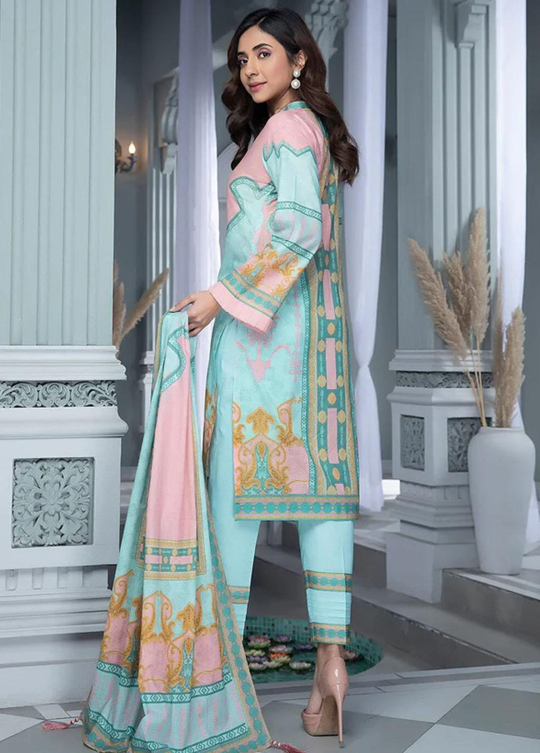 Aizal By Khas Embroidered Lawn Suits Unstitched 3 Piece KHS23AL KLA-1659 - Summer Collection