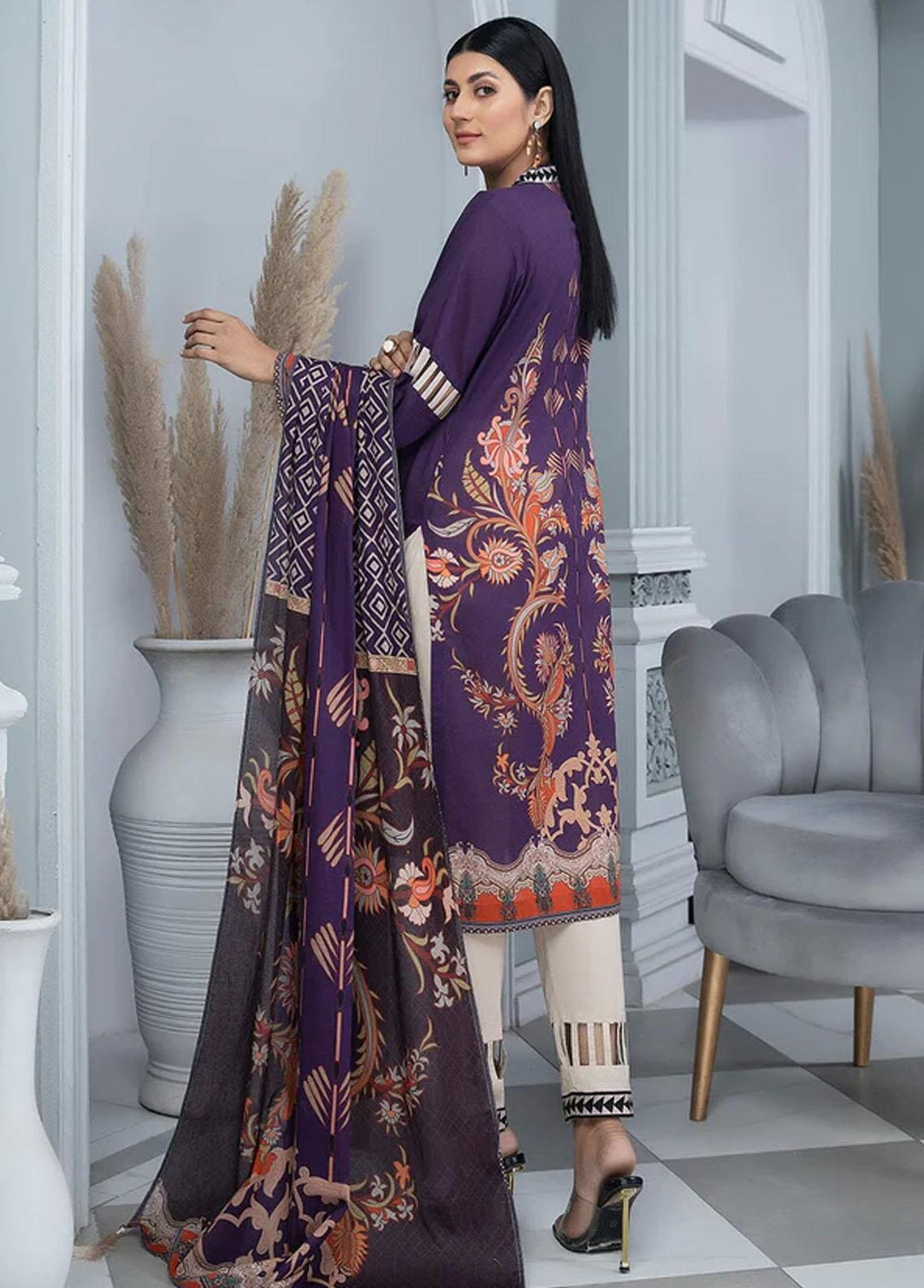 Aizal By Khas Printed Lawn Suits Unstitched 3 Piece KHS23AL KLA-1663 - Summer Collection