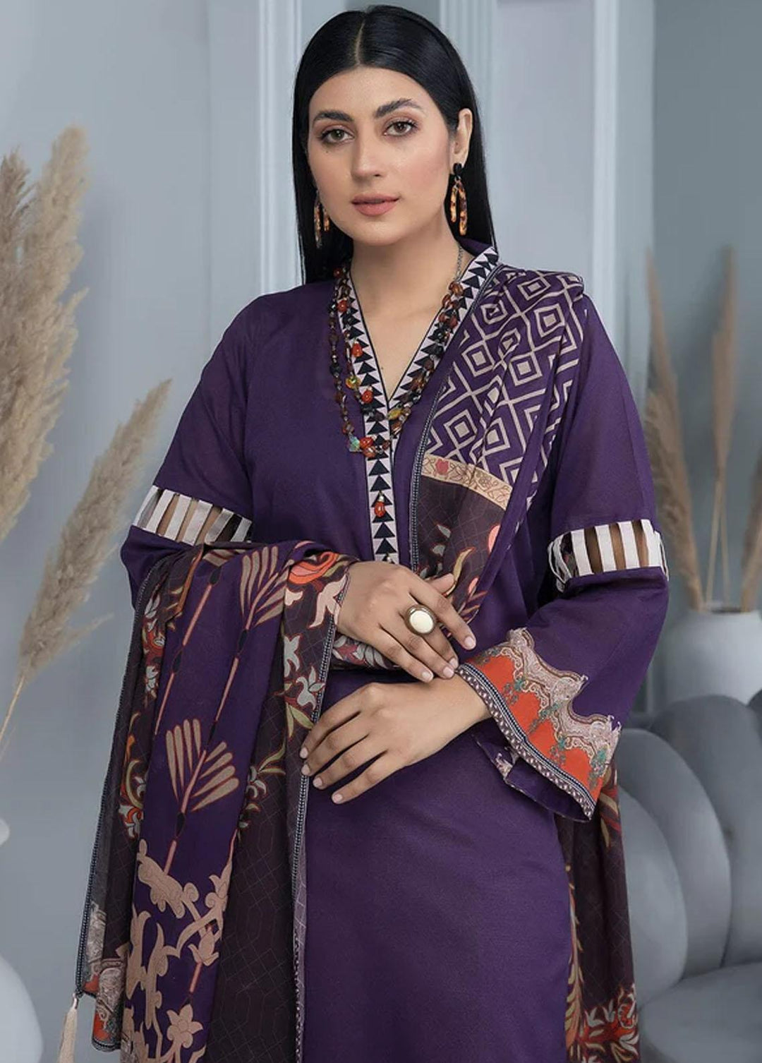 Aizal By Khas Printed Lawn Suits Unstitched 3 Piece KHS23AL KLA-1663 - Summer Collection