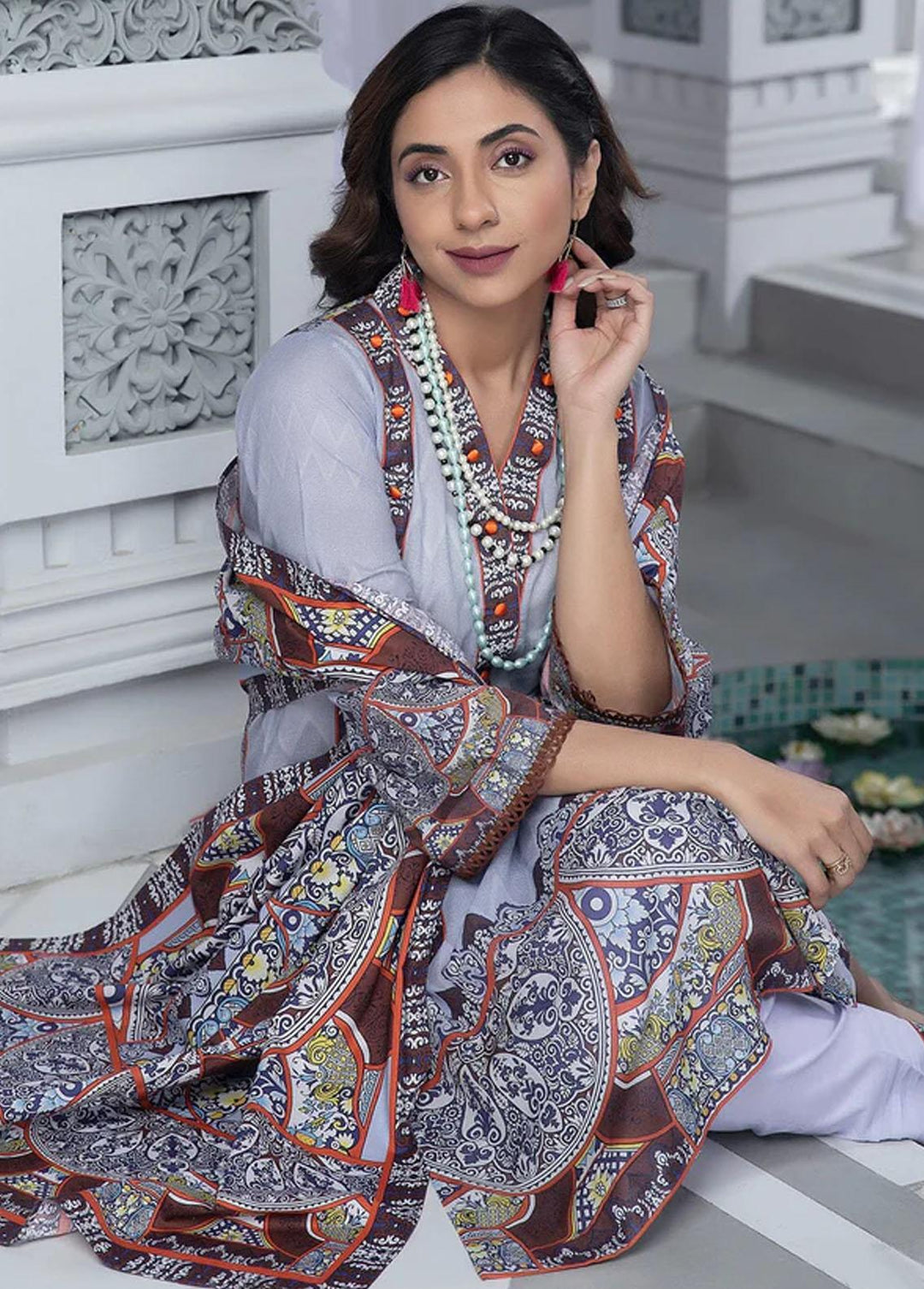 Aizal By Khas Printed Lawn Suits Unstitched 3 Piece KHS23AL KLA-1666 - Summer Collection