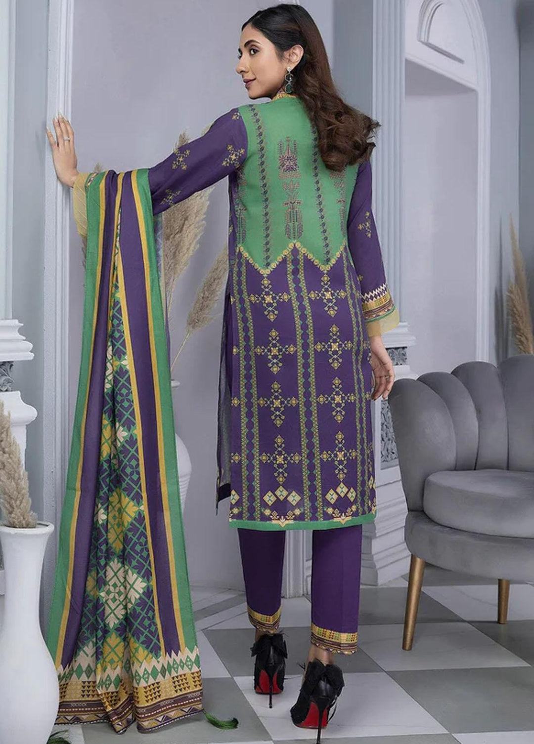 Aizal By Khas Printed Lawn Suits Unstitched 3 Piece KHS23AL KLA-1668 - Summer Collection