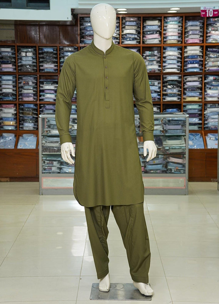 Aizaz Zafar Wash N Wear Formal Kameez Shalwar for Men -  D-685 Green