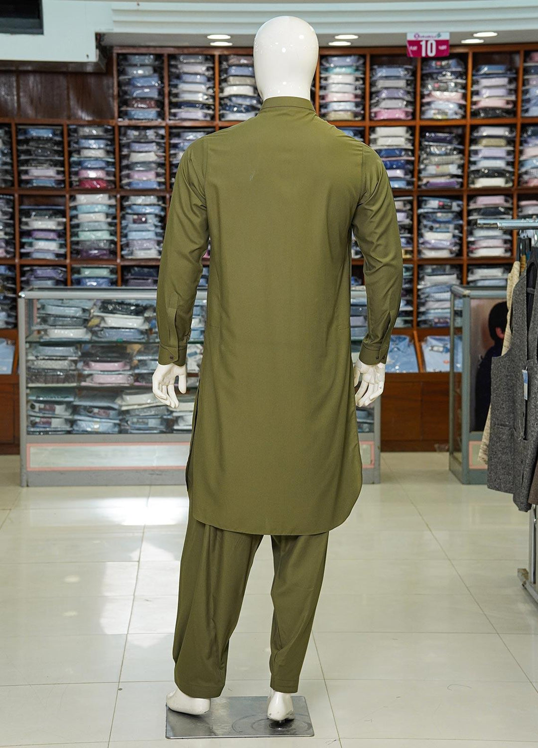 Aizaz Zafar Wash N Wear Formal Kameez Shalwar for Men -  D-685 Green