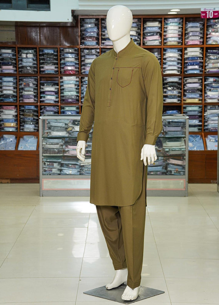 Aizaz Zafar Wash N Wear Formal Kameez Shalwar for Men -  D-685 Light Green