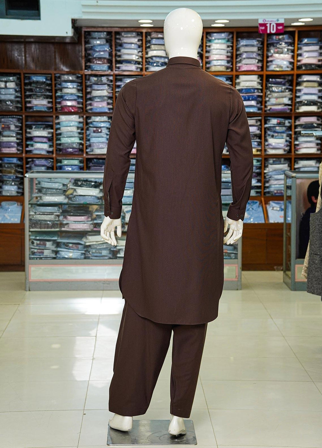Aizaz Zafar Wash N Wear Formal Kameez Shalwar for Men -  D-685 D Brown
