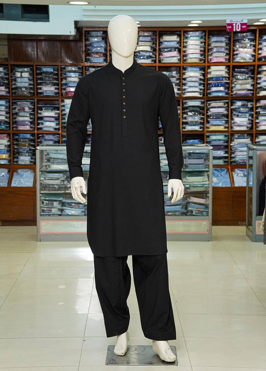 Aizaz Zafar Wash N Wear Formal Kameez Shalwar for Men -  D-685 Black-2