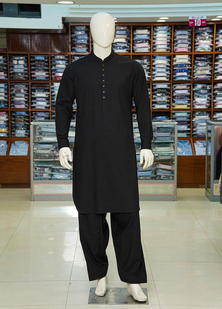 Aizaz Zafar Wash N Wear Formal Kameez Shalwar for Men -  D-685 Black-2