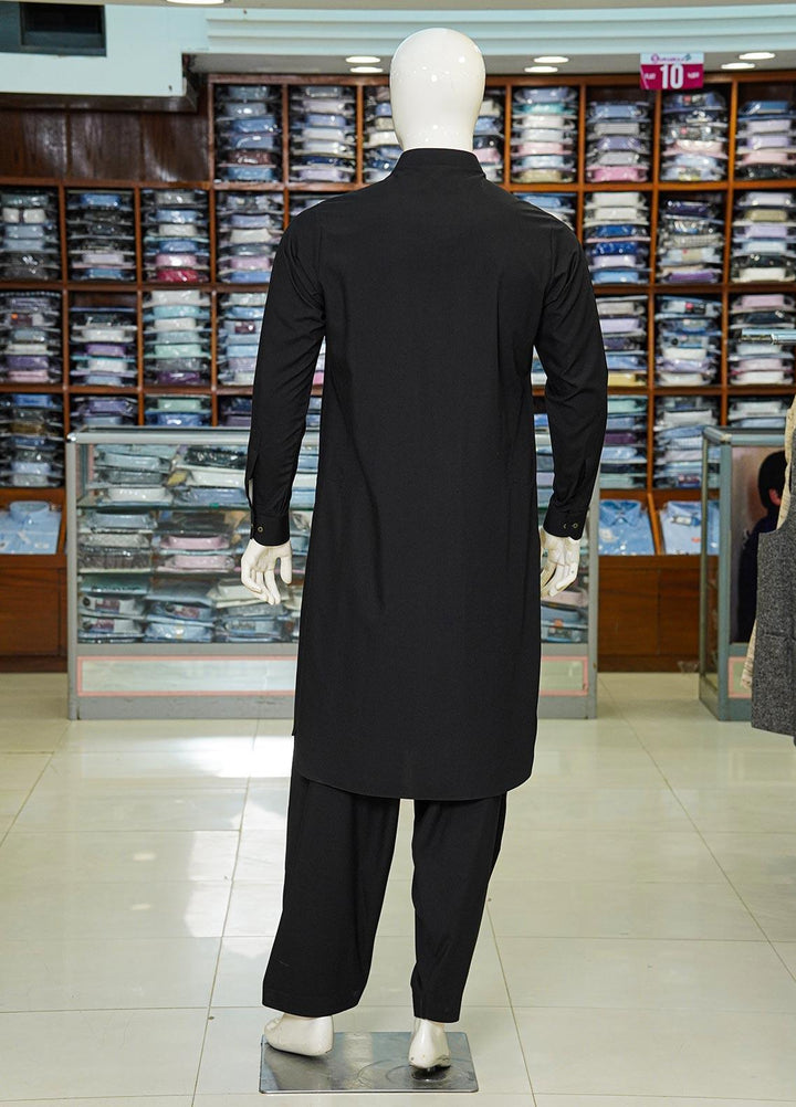 Aizaz Zafar Wash N Wear Formal Kameez Shalwar for Men -  D-685 Black-2