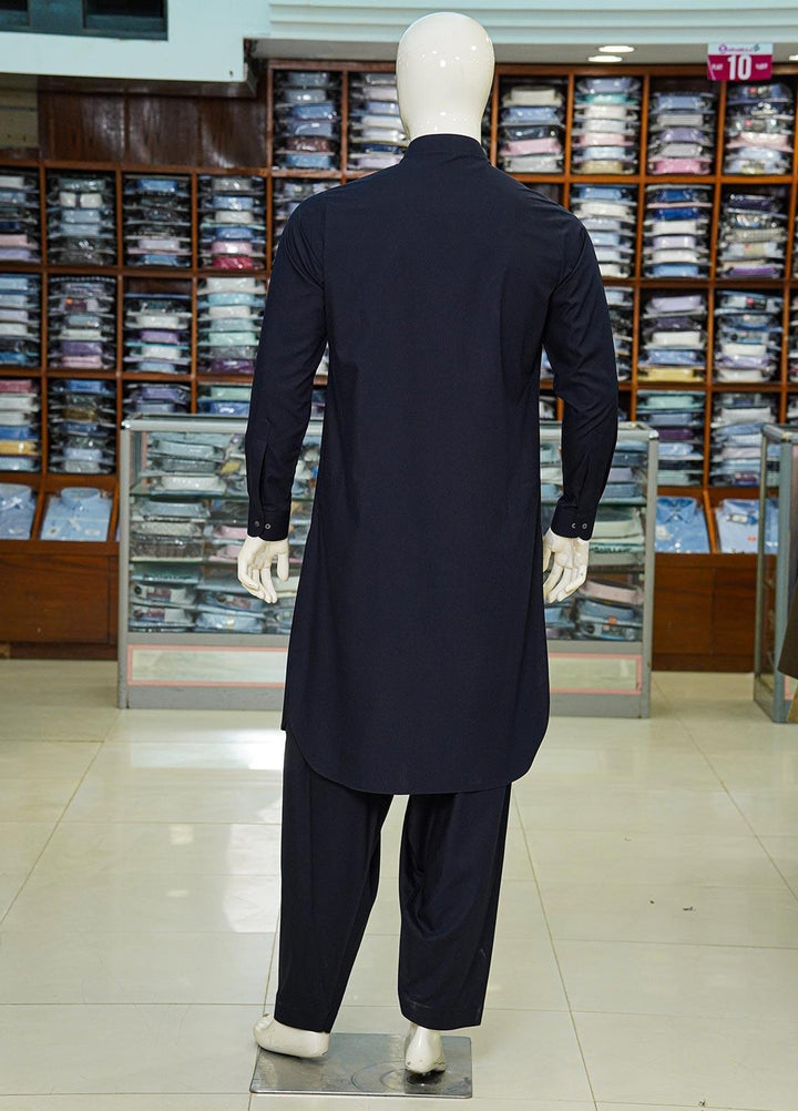 Aizaz Zafar Wash N Wear Formal Kameez Shalwar for Men -  D-685 N-Blue