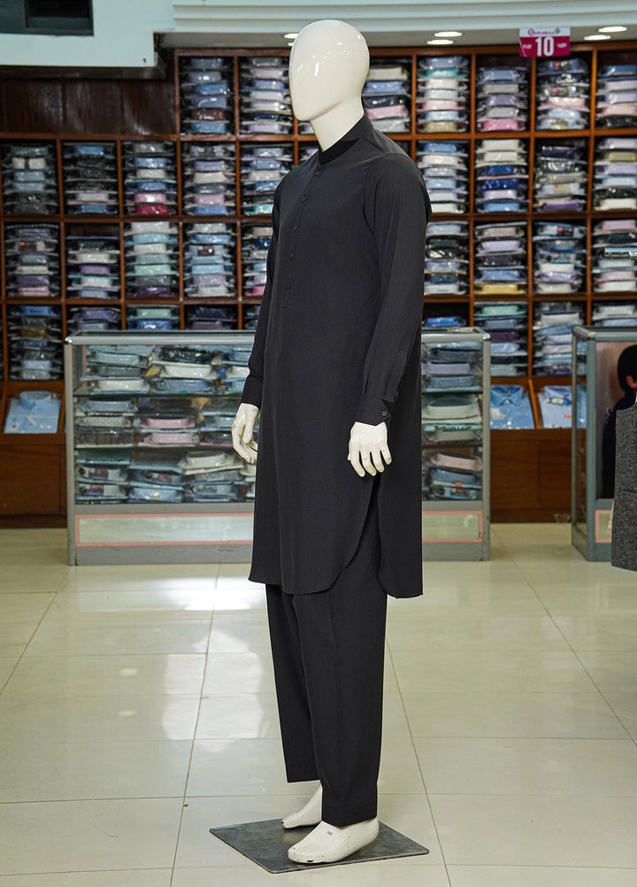 Aizaz Zafar Wash N Wear Formal Kameez Shalwar for Men -  D-685 Dark Grey