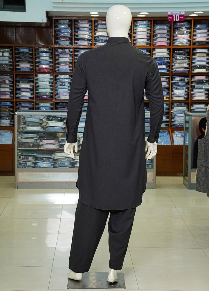 Aizaz Zafar Wash N Wear Formal Kameez Shalwar for Men -  D-685 Dark Grey
