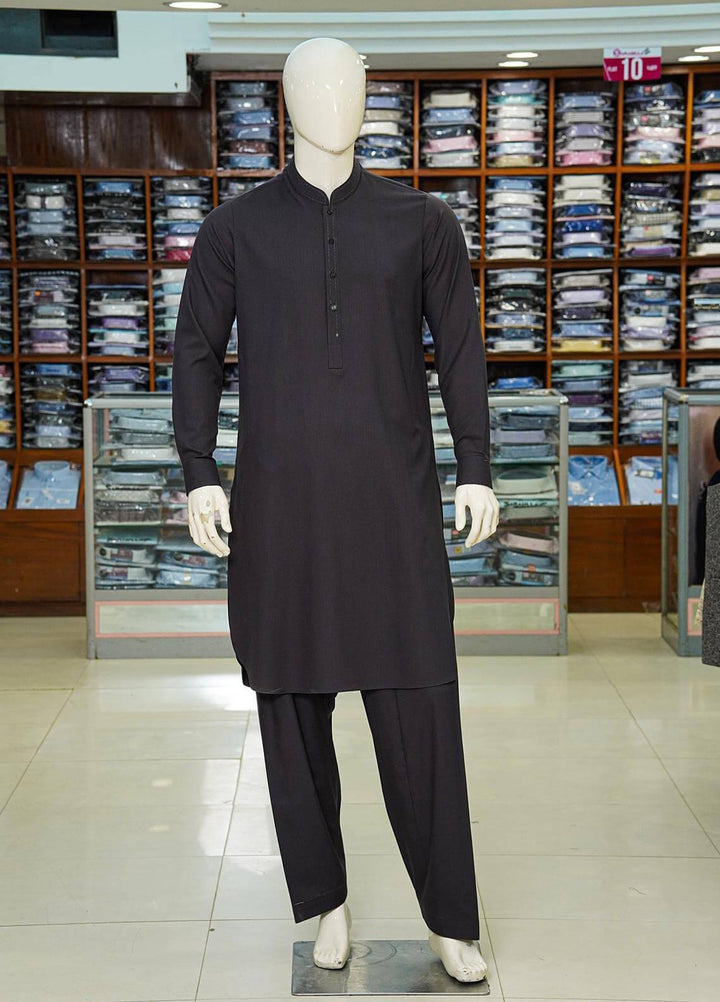 Aizaz Zafar Wash N Wear Formal Kameez Shalwar for Men -  D-685 Charcoal Grey