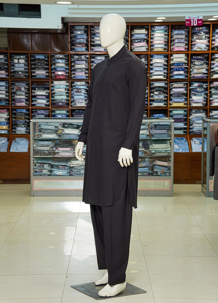 Aizaz Zafar Wash N Wear Formal Kameez Shalwar for Men -  D-685 Charcoal Grey