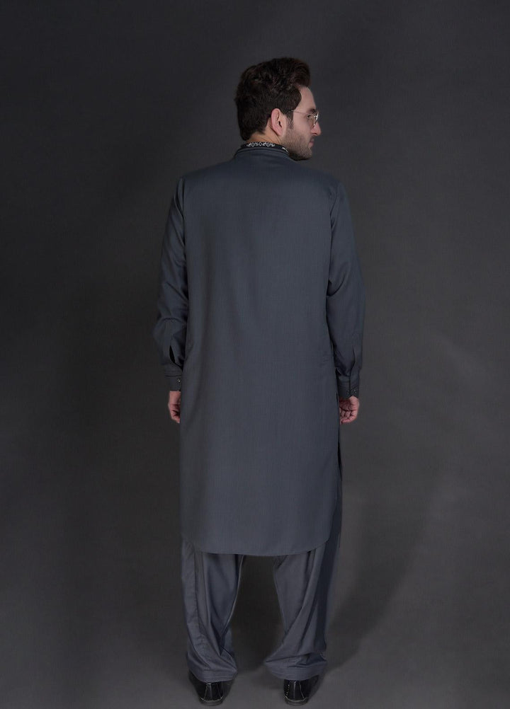 Aizaz Zafar Wash N Wear Formal Kameez Shalwar for Men -  D-685 Grey