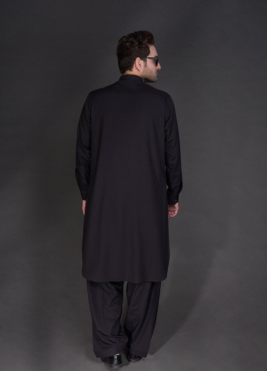 Aizaz Zafar Wash N Wear Formal Men Kameez Shalwar -  D-685 Black